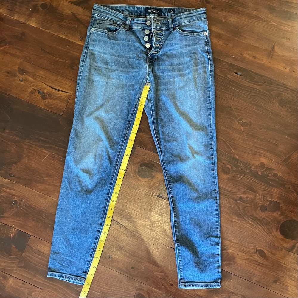 Lucky Brand Blue Button Fly Skinny Jeans with Stretch